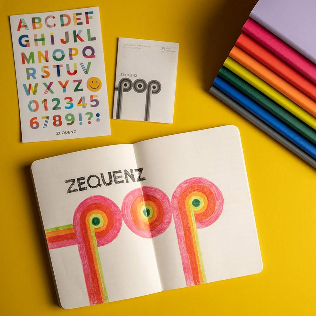 Zequenz B6 Size Notebook Set Pack of 4 Ruled Lined Paper 120 Pages Each 80GSM 360 Degree Flexibility 100% Handmade Fountain Pen Friendly POP Series Pink Orange Yellow Purple - penpencilink