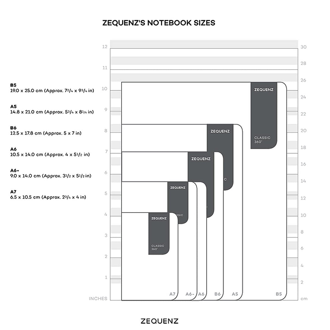 Zequenz Basic+ A6 Squared and Blank Notebook - Black Grey - Satyam Collection