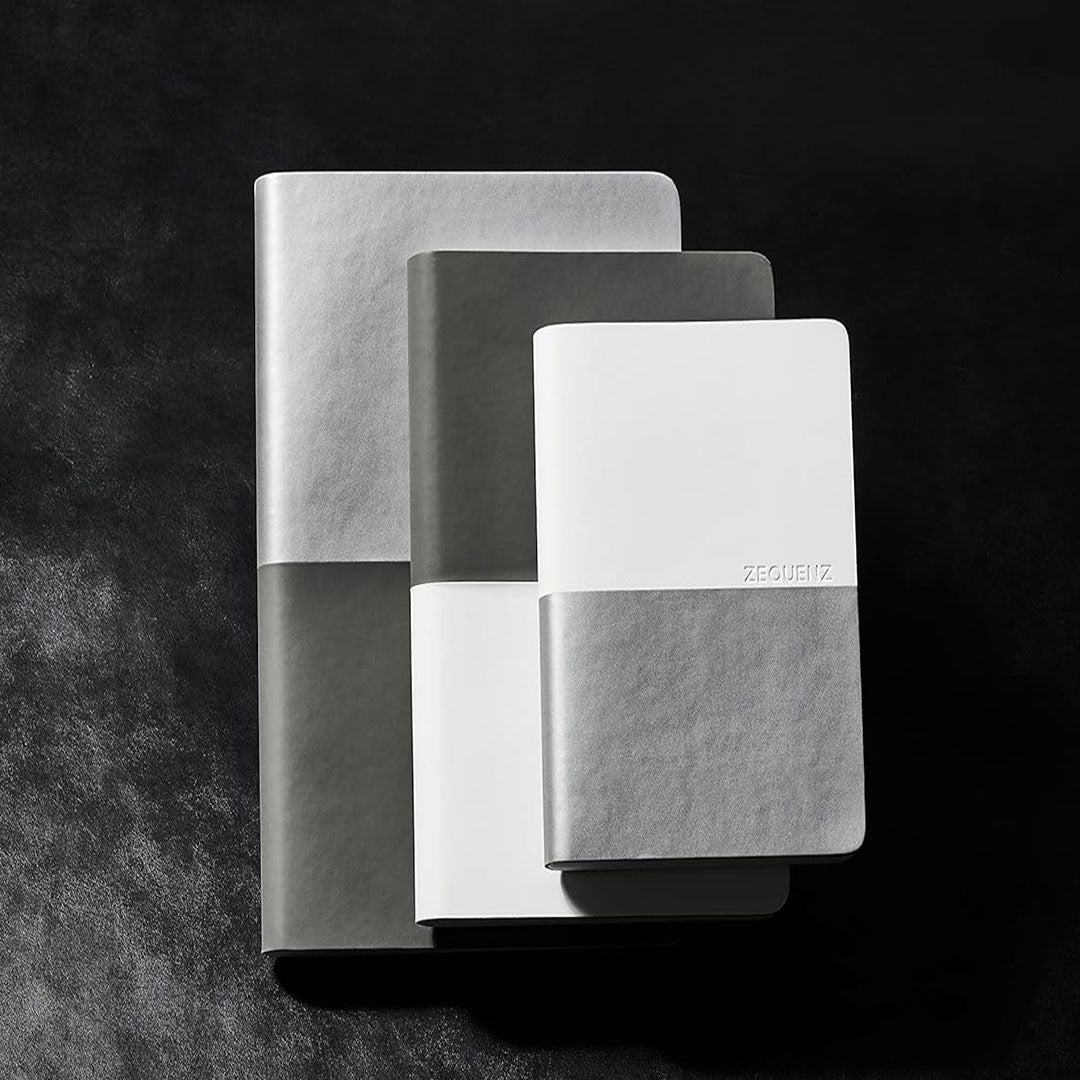 Zequenz Basic+ A6 Squared and Blank Notebook – Silver Grey - Satyam Collection