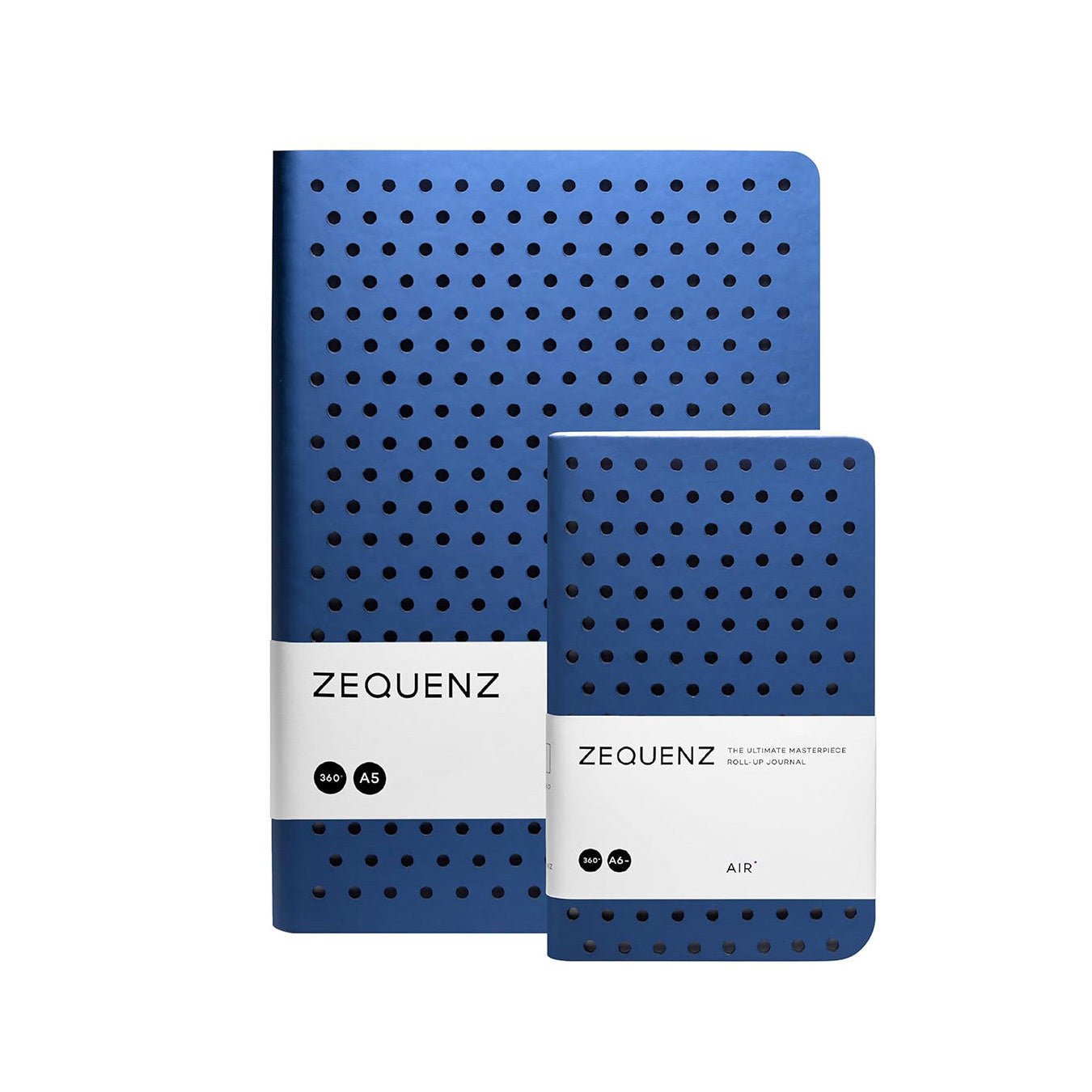 Zequenz Notebook Gift Set A5 and A6 | Air Series | Blue | Dotted | 400 and 256 Pages | 70GSM | 360 Degree Flexibility | Handmade | Soft PU Cover | Pack of 2 - Satyam Collection