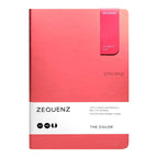 Zequenz A5 Size Coral Pink Slim Notebook Dotted Acid Free Paper 200 Pages 80GSM 360 Degree Flexibility 100% Handmade Fountain Pen Friendly Color Series Bookmark Included