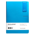 Zequenz A5 Size Ocean Blue Slim Notebook Squared Acid Free Paper 200 Pages 80GSM 360 Degree Flexibility 100% Handmade Fountain Pen Friendly Color Series Bookmark Included