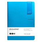 Zequenz A5 Size Ocean Blue Slim Notebook Dotted Acid Free Paper 200 Pages 80GSM 360 Degree Flexibility 100% Handmade Fountain Pen Friendly Color Series Bookmark Included