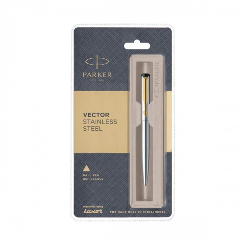 Parker Vector CT Ball Pen | Stainless Steel | Best Ball Pens for Smooth Writing | Gifting Pens | Premium Ball Pens | Pen For Office Use