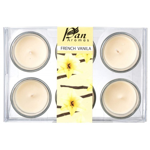 Pan Aromas Votive Glass Candle for Home & Office, Outdoor Decoration- French Vanilla