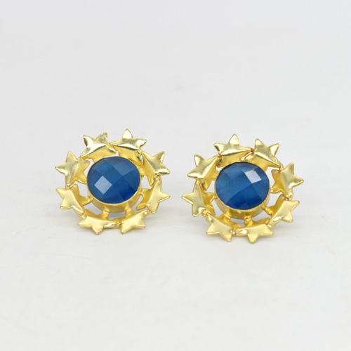 Gold Plated Earring With Blue Crystal For Women | Earring |  Gift For Women's