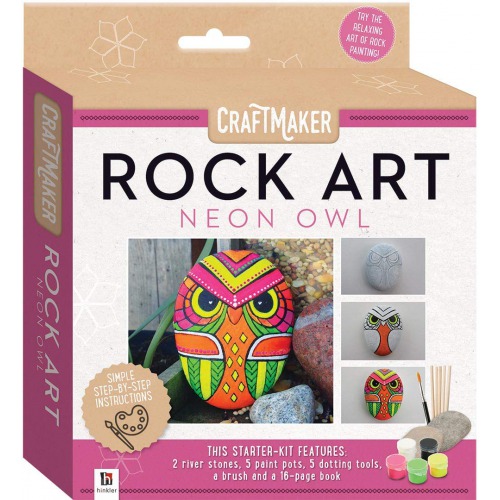 Craftmaker Rock Art Neon Owl