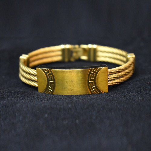 Glossy Finish Brass Broad Kada Bangle Bracelet for Men | Boys Jewellery Gift