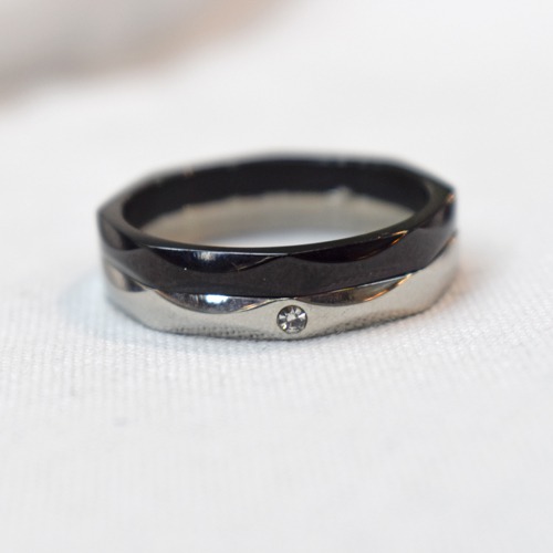 Black And White Two Toned Colour Men's Ring