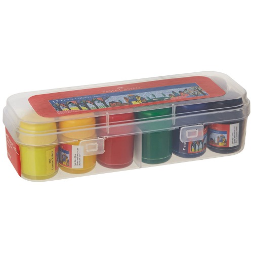 Faber-Castell Poster Color Plastic Box -Pack of 12 | Rich and vibrant colours | Watercolour