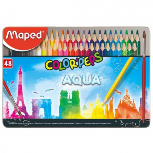 Maped ColorPeps Aqua Water Color Pencil Set | Pack of 48 | 48 Watercolour Pencils
