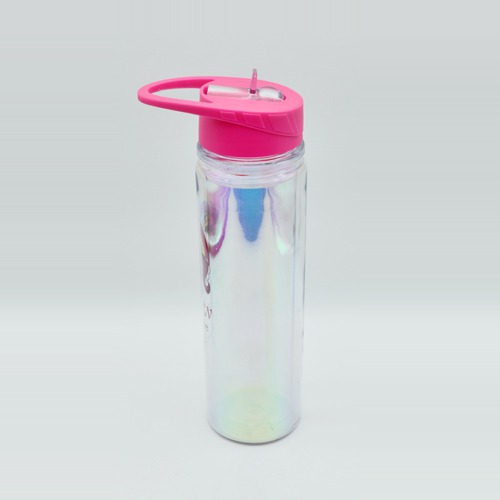 Pink Colour Plastic Sipper Cap Fridge Water Bottle Office Gym Sports School Kids
