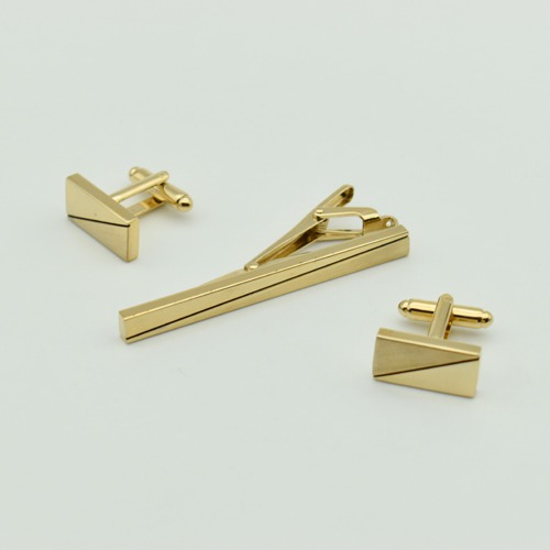 Gold Colored Cufflink and Tie Pin Set for Men | Decorative Combo Tie Pin and Cufflinks Set for Men Boys Wedding Business Gift