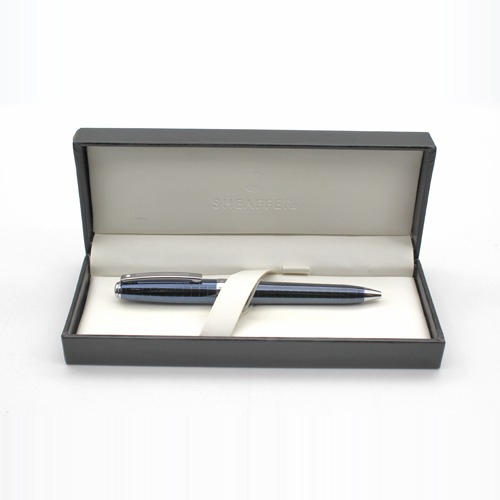 Sheaffer 9163 Prelude Fountain Pen (Medium) – Deep Blue With Chrome-Plated Horizontal Line Engravings And Trim |  Gifting Pens | Premium Ball Pens | Pens For Office Use