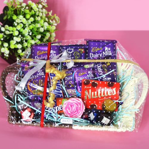 Chocolate Gift Hamper handle basket For this Gudi Padwa