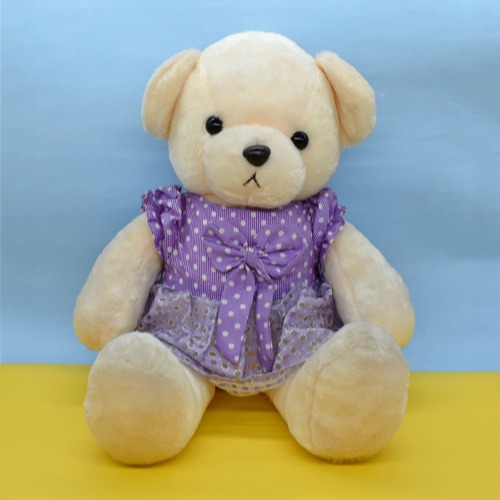 Cute  Bear With Frock Soft Toys| Washable Soft Toys For Kids