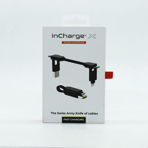 Incharge X Short Charging  | Multi Charger Portable Keyring Micro USBLightningUSB-C 100W Ultra Fast Short Cable Compatible with Laptops Apple and Android Devices