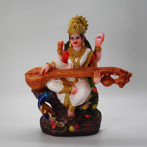 Maa Saraswati Fiber Statue,Hindu Goddess Saraswati ji Murti for Pooja,Meditation,Office,Home,Study Table Decorative,Showpiece Figurines