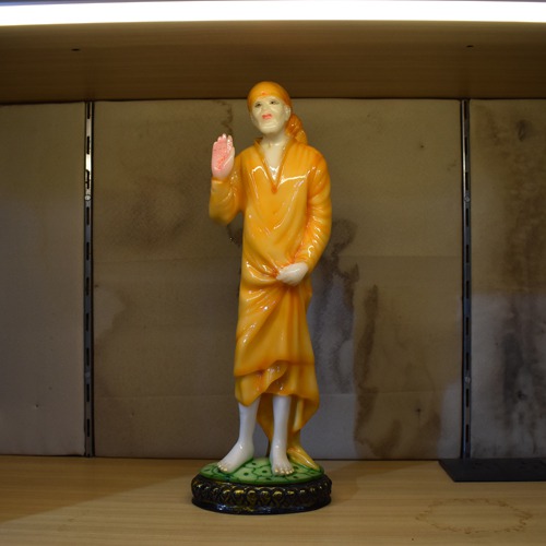 Orange Standing Sai Baba Murti| Gift For Family , Friends, father, Brother| Fiber Idol | Large Size 18 Inch