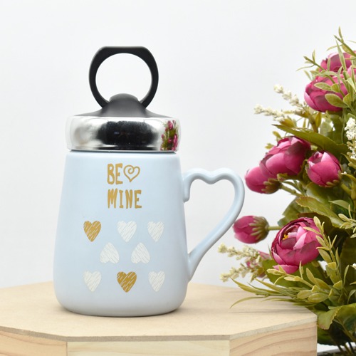 Be Mine Printed Ceramic Coffee Mug With Lid
