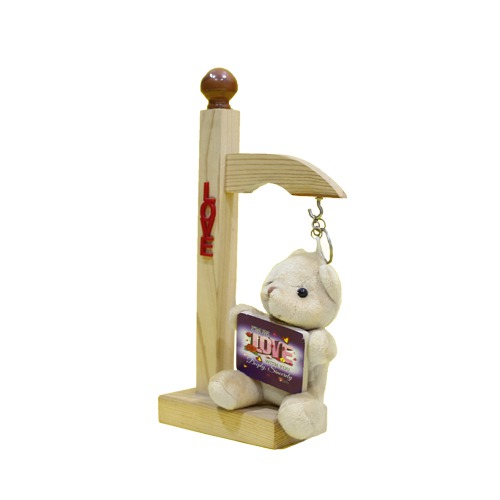 Hook Stand With Teddy Bear Key Chain Showpiece