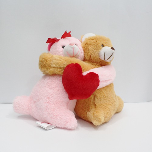 Romantic Couple Teddy Bear with Red Heart