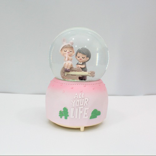 Couple Warn Love Snow Dome| Musical Snow Dome with Lights