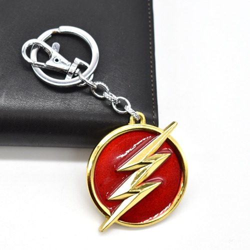 The Flash Lighting Bolt Justice League Superhero Metallic Key Chain |Premium Stainless Steel Keychain For Gifting With Key Ring Anti-Rust