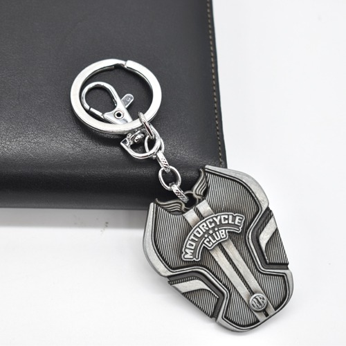 Motor Cycle Club Metallic Key Chain | Premium Stainless Steel Keychain For Gifting With Key Ring Anti-Rust