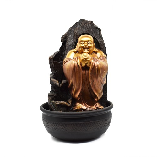 Bits And Piece - Laughing Buddha Statue With Water Fountain For Home Decor