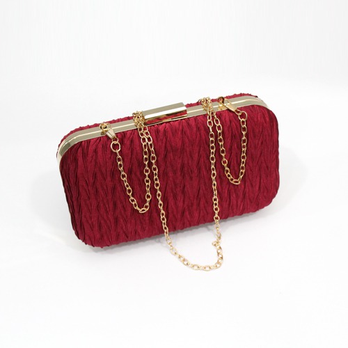 Women Red Solid Purse Clutch | Elegant Party Clutch Bag Chain Sling Bag For Women Girls