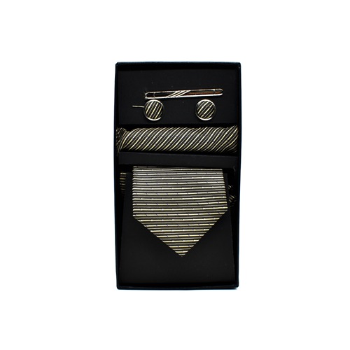 Neck Tie and Pocket Square with Cufflink Combo Gift Set
