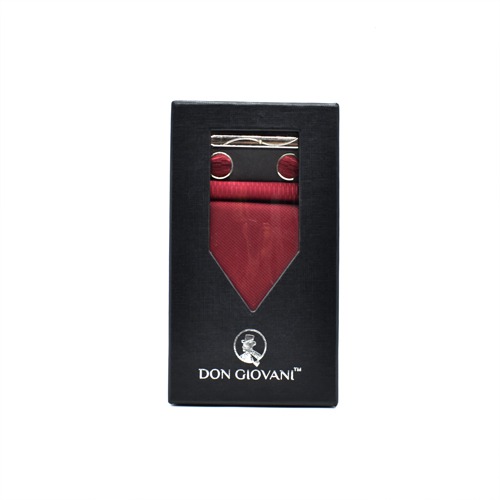 Don Giovani Men Premium Neck Tie and Pocket Square with Cufflink Combo Gift Set