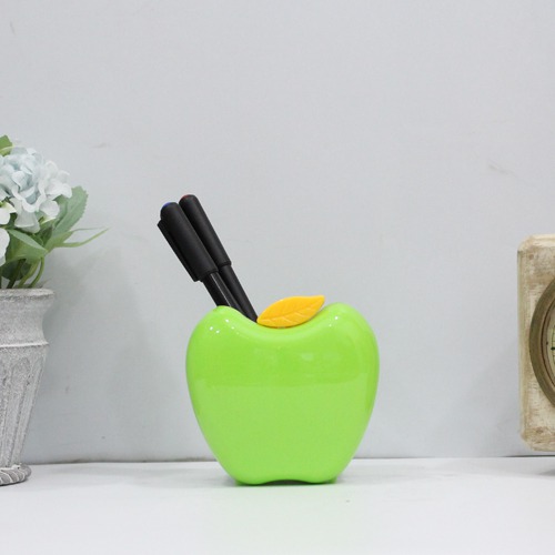 Plastic Apple Shape Pen Holder | Desk Pencil Holder Stand Pen Display Stationery Organiser