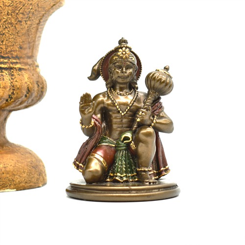 Copper hanuman Ji Murti Puja Bajrangbali Sankat Mochan Bhagwan Idol for Temple car Dashboard Home Decor Statue Gift