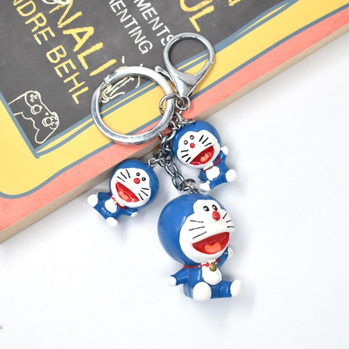 Cute Multiple Doremon Keychain | Friends and Family Cartoon Character Plastic Keychain For Car Bike School Bags Office Keychain and  Key ring