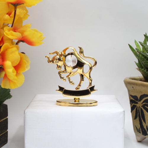 Gold Plated Zodiac- Taurus Iron Table Decoration