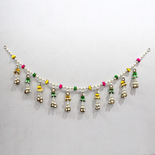 Beautiful Handmade Multicolour Traditional Elegant Pearls Door Hanging Toran