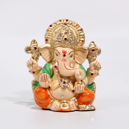 Multi colour Small Dashboard Ganesha Idol For Car Dashboard