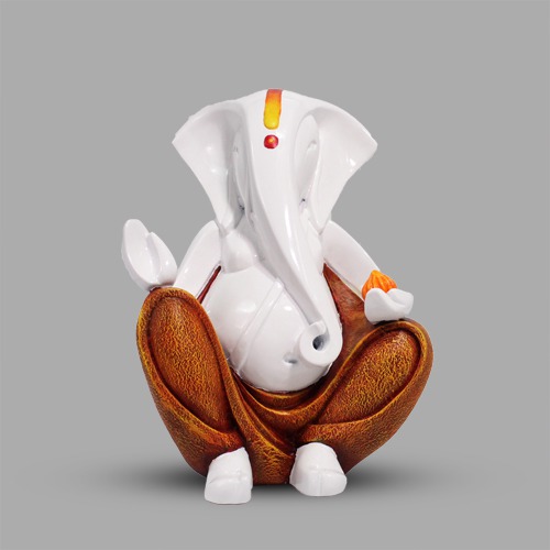 Ganesha Idol In White Colour For Home and Office Decor
