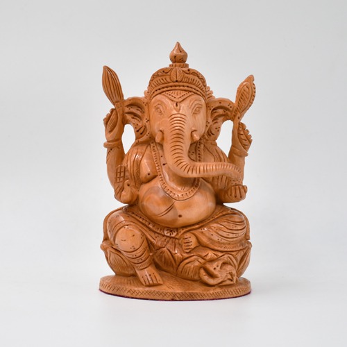 Wooden Ganesha Idol For Office and Home Decor