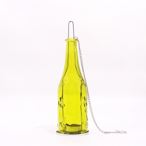 Yellow Glass Bottle  Hanging  Candle Holder For Home Decor