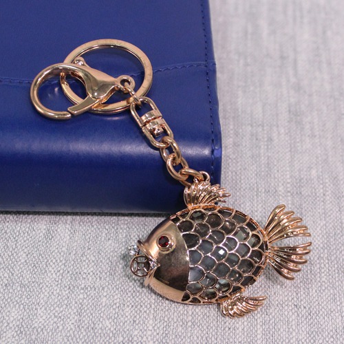 Copper Imitation Fish Keychain | Premium Stainless Steel Keychain For Gifting With Key Ring Anti-Rust | For Car Bike Home Keys for Men and Women
