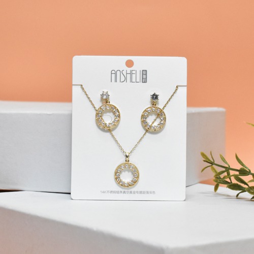 Circle Pendent Chain With Earrings Necklace Set | Pendant | Necklace Set | Earring