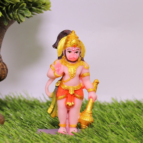 Lord hanuman Standing Idol Bajrangbali Sankat Mochan Bhagwan Idol for Temple car Dashboard Home Decor Statue Gift