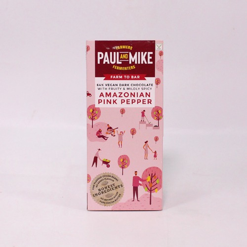 64% Vegan Dark Chocolate with Amazonian Pink Pepper | Paul And Mike