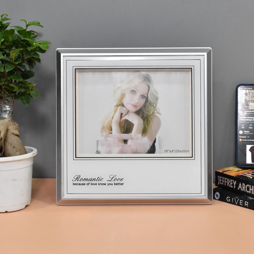Romantic Love Single Photo Frame for Home & Office Decor ( Photo Size : 8 x 10, White)