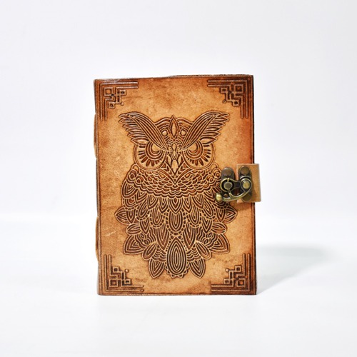 Owl Design Leather Handmade Note Book |  Handmade  Diary | Pocket Diary | Notebook | Diary | Personal Diary