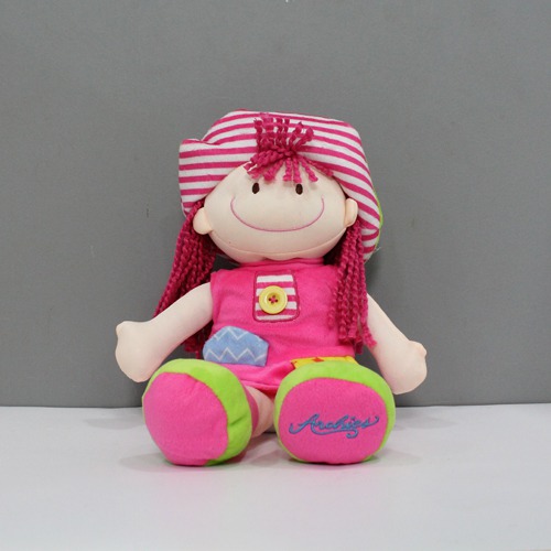 Pink Super Soft Stuffed Girl Cute Doll - Polyfill Washable Cuddly Soft Plush Toy( 33cm)