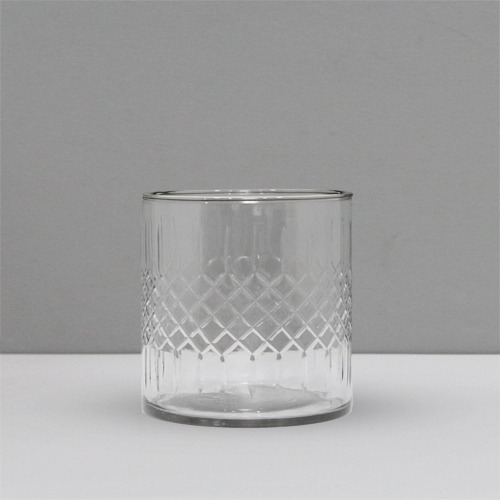 Clear Etching Glass Candle Holder | Glass Indoor Flower Pot Planter Indoor Outdoor Planter
